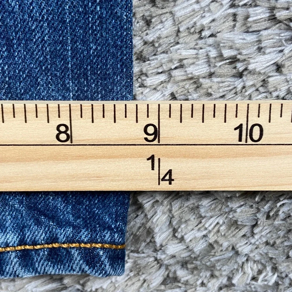 Levi's 504 Jeans Mens 36x34 Blue Denim Straight Regular Fit Cotton Fade Distress